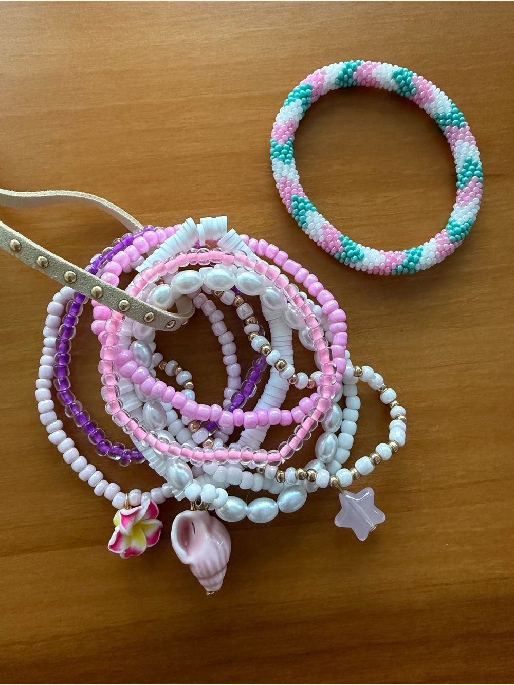 Urban Outfitters Sweet Sugar Bracelet Set + Beaded Rope Bracelet